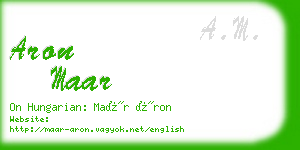 aron maar business card